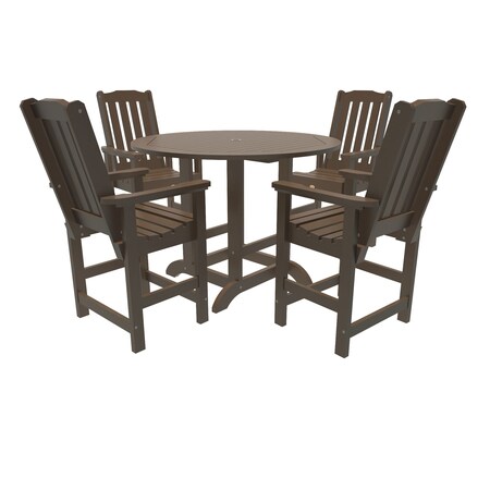 Highwood Usa Lehigh 5pc Round Counter Height Outdoor Patio Furniture Dining Set AD-CNL48-ACE